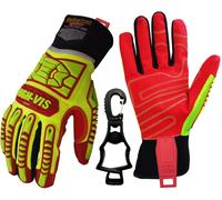 Kalanka-High-Vis Hrig Anti Impact Work Gloves Hi-Vis Oil And Gas Water Resistant Safety Heavy Duty Utility Mechanic Rigger Glove Ce En388 4132 Xxl Avec Un Clip De Gants Noir
