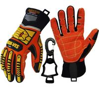 Kalanka-High-Vis Sdx2 Resistant Reducing Anti-Impact Mechanics Heavy Duty Safety Rescue Gloves Ce En388 4232 L Avec Un Clip De Gants Noir