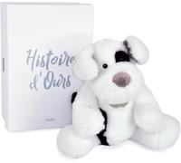 KALANKA-Histoire d'Ours - Peluche chien assis - Blanc - 30 cm - A LA CAMPAGNE - HO3126