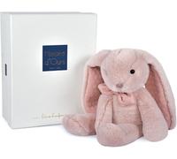 KALANKA-HISTOIRE D'OURS - Peluche Doudou Lapin - Rose - 30 cm - Collection Preppy Chic - Idée Cadeau Enfants ou Naissance pour Bébé - Doudou Très Doux & Elégant - Avec Boite Cadeau - HO3136