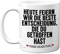 Kalanka-Hochzeitstag Jahrestag Jubiläumsgeschenke - Beste Entscheidung - Hochzeitstag Tasse Für Ehemann Ehefrau Freund Freundin Frauen Männer, 325 Ml Premium-Keramiktasse, Spülmaschinenfest