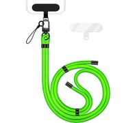 Kalanka-Holdme Lanière Universelle Pour Smartphone & Coque De Téléphone Portable, Cordon En Nylon Réglable, Sangle De Cou, Bandoulière Avec Mousqueton (Noir) & 2 Patches, Lanyard, Couleur:Vert Neon