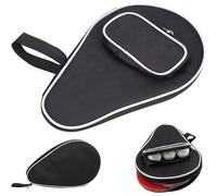 Kalanka-Housse Raquette Ping Pong, Housse Table De Ping Pong, Étui Pour Raquette Tennis Table, Imperméable Sac De Tennis De Table Pour 2 Raquette Et 3 Balles, Noir, 29 X 21 X 2.8 Cm
