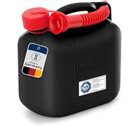 KALANKA-Hünersdorff GmbH 811400 Jerrican Essence Homologué Carburant 5 L Standard, PE-HD Homologation Nu, Noir Rouge, bidon Essence, Diesel, avec Tuyau d'écoulement, sécurité Enfants