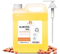 Kalanka-Huile Amande Douce Bio, Pressée À Froid, Pure. Huile De Massage Professionel, Huile Pour Cheveux Et Cils, Hydratant Corps(Mains, Ongles), Visage (Anti-Âge), Vergetures Grossesse - 2000 Ml 2 L
