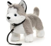 KALANKA-- Husky Gris, Debout (avec Laisse) \u2013 30 cm (Longueur) \u2013 Peluche Chien \u2013 Doudou