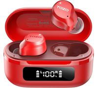 KALANKA-Hybrid Écouteurs Bluetooth sans Fil, Ecouteurs Bluetooth 5.3 avec Hybride ANC 6 Mics ENC ORIGX 2.0 Acoustique, EQs Ajustement, 59H d'Autonomie, LED Écran, USB Type C, IPX8 Rouge