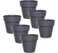 KALANKA-IBI Pot de Fleur Plastique 6 x 12 cm - Anthracite - Cache Pot Plante Interieur