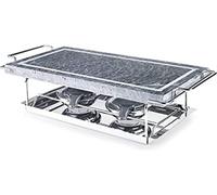 KALANKA-Ibili 755000 Grill Pierre 37 x 18 cm, Gris/Argent