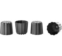 Kalanka-Ibili 828800 Moule Cannèle 4 U, Acier, Noir, 6 X 6 X 5 Cm-Kalanka