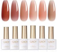 Kalanka-Icy Jelly Lot De 6 Vernis ¿¿ Ongles Gel De Couleur Rouge Rose Nude Kit De Vernis ¿¿ Ongles Uv Led Soak Off Pour Maison Manucure Salon De Manucure