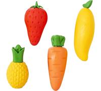 Kalanka-Ieron Lot De 4 Gommes En Forme D'ananas/Mangue/Fraise/Carotte Fournitures Scolaires Et De Bureau