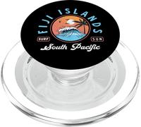 Kalanka-Îles Fidji Tropicales Plage Coucher De Soleil Palmier Et Vague Rétro Popsockets Popgrip Pour Magsafe