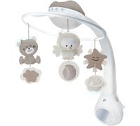 Kalanka-Infantino Mobile Musical 3-En-1, Mobile Transformable En Projecteur Et En Veilleuse Avec Mode Réveil, 6 Mélodies Intégrées Et 4 Sons Nature, Gris