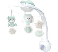 Kalanka-Infantino Mobile Musical 3-En-1, Mobile Transformable En Projecteur Et En Veilleuse Avec Mode Réveil, 6 Mélodies Intégrées Et 4 Sons Nature, Sage