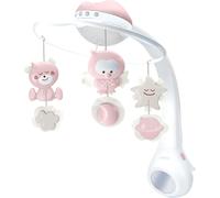 Kalanka-Infantino Mobile Musical 3-En-1, Mobile Transformable En Projecteur Et En Veilleuse Avec Mode Réveil, 6 Mélodies Intégrées Et 4 Sons Nature, Rose