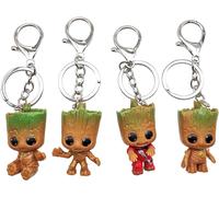 Kalanka-Inhemi 4 Pièces Baby Groot Porte-Clés Gardiens De La Galaxie, Figurine D'action Du Film Classique,Parfait Comme Cadeau,Je Suis Groot