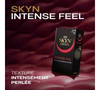 Kalanka-Intense Feel Pack (36 Pièces) Skynfeel Préservatifs Sans Latex Pour Homme, Taille Normale, Mince, Forme Droite Côtelée Et Pointillée