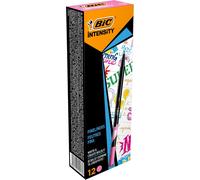 KALANKA-Intensity Stylo Feutre d'écriture Pointe Fine et Corps Noir Verni - Rose clair, Boîte de 12