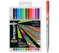 Kalanka-Intensity Stylo Feutre D'écriture Pointe Medium Et Corps Métallisé - Couleurs Assorties, Pochette De 12