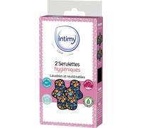 Kalanka-Intimy Care - Serviettes Hygiéniques Lavables Et Réutilisables - 2 Unités + 1 Pochon De Rangement Étanche Inclus - Absorption Modérée - Confort Quotidien - Non-Glissant