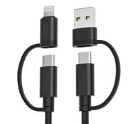 KALANKA-iPhone 16 15 Pro Max Charger Cable Multi USB C 3M, 4-in-1 Universal Type C Quick Charge Cord with USB-A/Lightning Ports for iPhone 14 13 12 11,iWatch 10,Samsung Galaxy S24 S23 S22