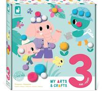 KALANKA-JANOD - My Arts & Crafts - 3 Ans - Coffret Pompon - 4 Tableaux - Kit Loisir Créatif Enfant - Apprentissage Motricité Fine et Concentration - J07741