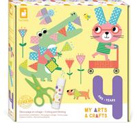 KALANKA-JANOD - My Arts & Crafts - Dès 4 Ans - Kit Découpage et Collage - 4 Tableaux - Kit Loisir Créatif Enfant - Apprentissage Motricité Fine et Concentration - J07743