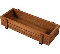 KALANKA-Jardinière en bois, boîte de rangement rectangulaire pour plantes grasses, pot de fleurs intérieur/extérieur, 8,9 x 3,3 x 1,6 pouces