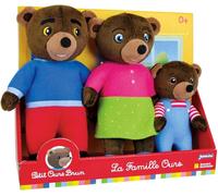 KALANKA-JEMINI Coffret Peluche Famille Petit Ours Brun Licence Officielle 3 Peluches : Petit Ours Brun 13 cm, Maman Ours & Papa Ours 19 cm Dès la Naissance Idée Cadeau Bébé