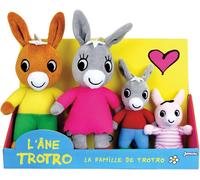 KALANKA-JEMINI Coffret Peluches Ane Trotro Et Sa Famille 4 Personnages Trotro 15 Cm + Maman 23 Cm + Papa 23 Cm + S?ur 11 Cm Finition Douce Licence Officielle Idée Cadeau Enfant 024391