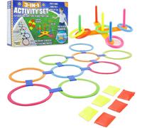 KALANKA-Jeux Exterieur Enfant Kit Jeux Anniversaire Fête Kermesse, Sports Day, Course en Sac, Course aux Oeufs, Tir à la Corde, Chamboule Tout, Marelle, Jeu de Lancer d'Anneaux, Jeu d'Équilibre