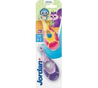 Kalanka-Jordan ® Step 1 Lot De 2 Brosses À Dents Pour Bébé De 0 À 2 Ans, Avec Poils Extra Doux Et Anneau De Dentition Souple, Pour Bébé De 0 À 2 Ans, Rose Et Violet