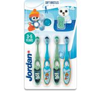 Kalanka-Jordan ® Step 2 Brosse À Dents Pour Enfants Brosse À Dents Pour Enfants De 3 À 5 Ans Poils Souples, Double Poignée Ergonomique Et Sans Bpa Couleur Bleu Et Vert Pack 4 Unités