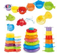 KALANKA-Jouet de Bain pour Bébé, 23 Pièces Jouets de Bain pour Les Tout-Petits de 6-12 Mois, Jouet Bain Enfant 1 2 3 an, Jouets D'éducation Préscolaire Éducatif Cadeau Garcon Fille 1-3 Ans