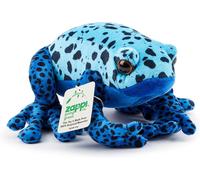 KALANKA-Jouet en Peluche de Grenouille à fléchettes Bleue 100% recyclé (15 cm de Longueur) Collection d'animaux éco-responsables Doux et câlins pour Nouveau-né Premier Enfant
