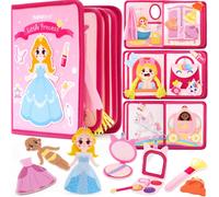 KALANKA-Jouet pour Filles dès 3 Ans, 20 en 1 Busy Board pour l'Éducation Précoce, Relooking Princesse Jouet Enfant, Jeux Montessori Jouets d'Activité et de Développement Cadeau Fille 3 à 5 Ans