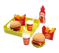 KALANKA-Jouets ¿ 957 - Plateau Hamburger 100 % Chef ¿ Imitations d'aliments pour enfants ¿ Dès 18 mois ¿ Fabriqué en France, Noir