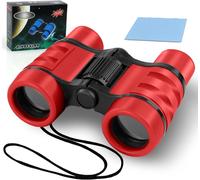 KALANKA-Jumelles Enfant, Grossissement 4X30, Jouet Enfant 4-12 Ans, Jumelles pour Enfants Jouet Parfait pour Les Petits Garcons et Filles Cadeau de Noël Enfants Jeux Exterieur, Antidérapant, Rouge