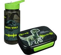 Kalanka-- Jurassic World Set De Vaisselle Pour Enfants - Set Composé D'une Boîte À Pain Et D'une Gourde - Idéal Pour L'école Ou Le Jardin D'enfants - À Partir De 4 Ans - En Plastique - Sans Bpa