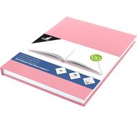 KALANKA-K-5353 Carnet de croquis A5 vierge avec couverture rigide rose pastel 80 feuilles 100 g Papier sans acide Blanc