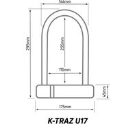 Kalanka-K-Traz U17 - Candado Para Bicicleta En U Con Llave - Alta Seguridad - Antirrobo Bicicleta Certificado - Candado Bici