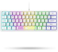 KALANKA-K61 60% Compact UK Layout QWERTY 62 Clés Compact RGB Jeux Clavier, Apex Pro Gravure Laser, Spirit of Gamer Clavier, Mini TKL Mécanique Sensation Clavier, Compatible PC/Laptop/Computer, Blanc