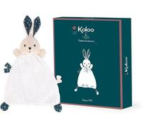 KALANKA-Kaloo - K'Doux - Doudou Lapin Nature - Blanc & Bleu - Matière Lange - 20cm, K969950