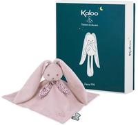 KALANKA-Kaloo - Lapinoo - Doudou Lapin Rose - Peluche Bébé - Carré 30 x 30 cm - Bi-Matières Viscose et Velours Côtelé Très Doux - Boîte Cadeau - Dès la Naissance, K218002