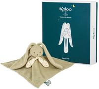 KALANKA-Kaloo - Lapinoo - Doudou Lapin Vert - Peluche Bébé - Carré 30 x 30 cm - Bi-Matières Viscose et Velours Côtelé Très Doux - Boîte Cadeau - Dès la Naissance, K218016