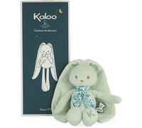 KALANKA-Kaloo - Lapinoo - Pantin Lapin - Peluche Bébé Bi-Matières Jersey et Tricot - 25 cm - Couleur Acqua - Matières très Douces - Boîte Cadeau - Dès la Naissance, K969938
