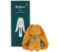 KALANKA-Kaloo - Lapinoo - Pantin Lapin - Peluche Bébé Bi-Matières Jersey et Tricot - 25 cm - Couleur Ocre - Matières très Douces - Boîte Cadeau - Dès la Naissance, K969943