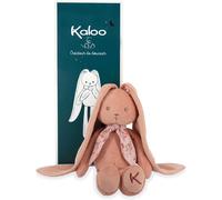 KALANKA-Kaloo - Lapinoo - Pantin Lapin - Peluche Bébé Bi-Matières Jersey et Tricot - 25 cm - Couleur Terracotta - Matières très Douces - Boîte Cadeau - Dès la Naissance, K969941