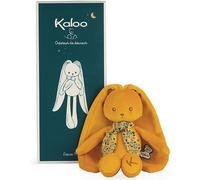 KALANKA-Kaloo - Lapinoo - Pantin Lapin - Peluche Bébé en Velours Côtelé - 35 cm - Couleur Ocre - Matière très Douce - Boîte Cadeau - Dès la Naissance, K972200
